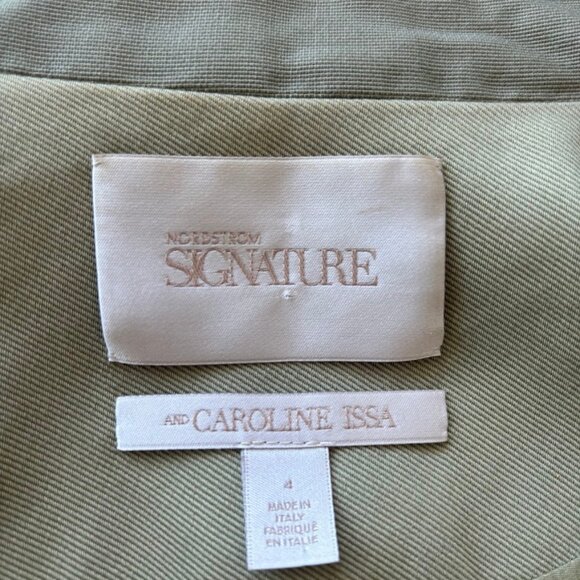Nordstrom Signature And Caroline Issa Defined Twill Utility Jacket Green Size 4 - Picture 5 of 9